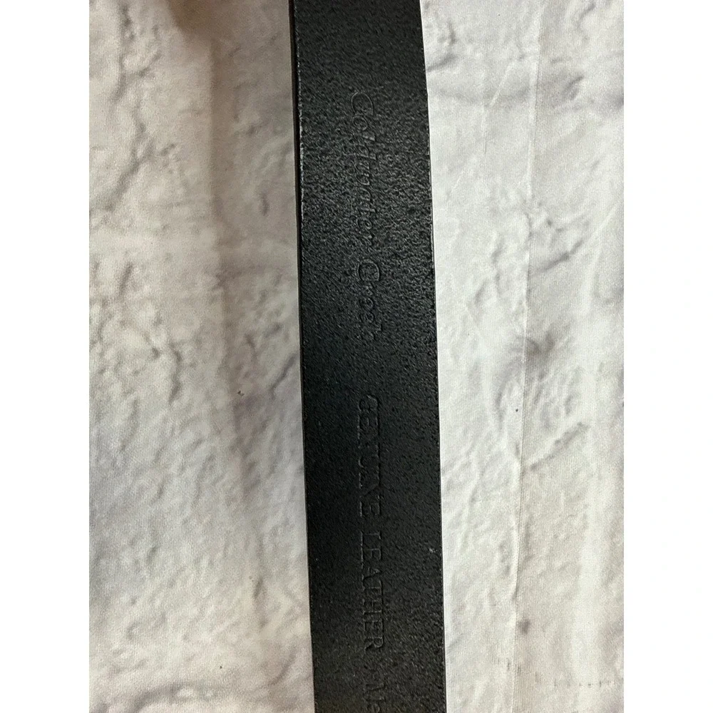 Coldwater Creek Leather Belt Womens Medium Black Excellent Stone Buckle Boho